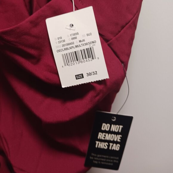 Ashley Stewart  size 30/32 color block jumpsuit red orange and white - Picture 7 of 11